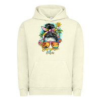 Pigment Pistachio summer vibes messy bun Urban Hoodie - BarkalooDesign