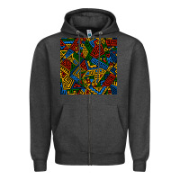 Charcoal Heather african geometric seamless pattern Zipper Hoodie - BundleAndBundleShop
