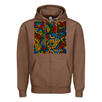 Chestnut african geometric seamless pattern Zipper Hoodie - BundleAndBundleShop