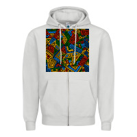 Dove Grey african geometric seamless pattern Zipper Hoodie - BundleAndBundleShop