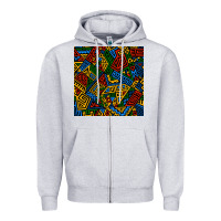 Heather Grey african geometric seamless pattern Zipper Hoodie - BundleAndBundleShop