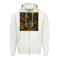 Oatmeal Heather african geometric seamless pattern Zipper Hoodie - BundleAndBundleShop