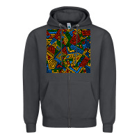 Smoke african geometric seamless pattern Zipper Hoodie - BundleAndBundleShop