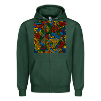 Sports Green african geometric seamless pattern Zipper Hoodie - BundleAndBundleShop