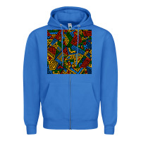 True Royal african geometric seamless pattern Zipper Hoodie - BundleAndBundleShop