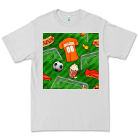 Dove Grey soccer ball uniform and shoes seamless pattern Premium Tee - BundleAndBundleShop