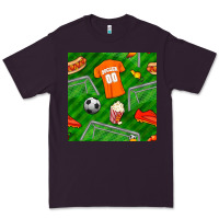 Plum soccer ball uniform and shoes seamless pattern Premium Tee - BundleAndBundleShop