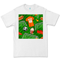 White soccer ball uniform and shoes seamless pattern Premium Tee - BundleAndBundleShop
