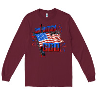 Burgundy one nation under god Long Sleeve Tee - CowGirlArtShop