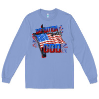 Colony Blue one nation under god Long Sleeve Tee - CowGirlArtShop
