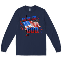 Navy one nation under god Long Sleeve Tee - CowGirlArtShop
