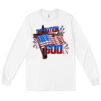 White one nation under god Long Sleeve Tee - CowGirlArtShop