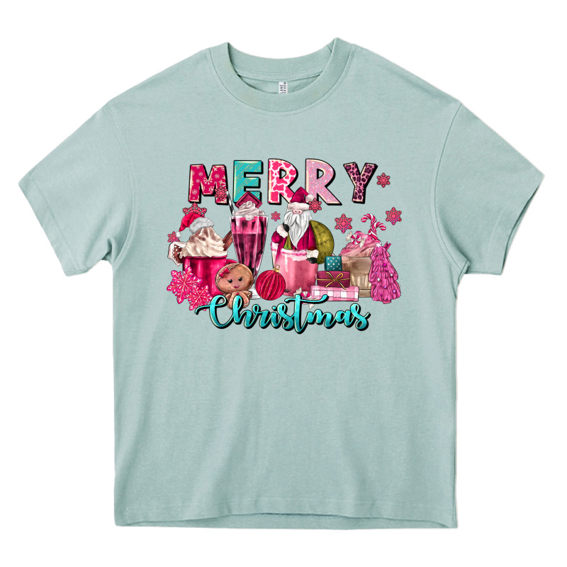 Pink Christmas Coffee Cups Heavy Core Tee by MaliasSmallBusiness | Teevron