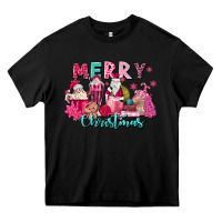 Black pink christmas coffee cups Heavy Core Tee - MaliasSmallBusiness