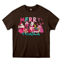 Chocolate Brown pink christmas coffee cups Heavy Core Tee - MaliasSmallBusiness