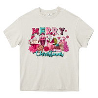 Cream pink christmas coffee cups Heavy Core Tee - MaliasSmallBusiness