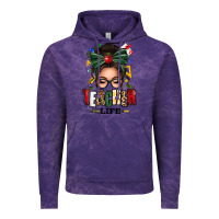Cloud Purple teacher life afro messy bun Vintage Hoodie - texasbilliewilder