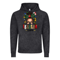 Vintage Black teacher life afro messy bun Vintage Hoodie - texasbilliewilder