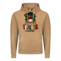 Vintage Camel teacher life afro messy bun Vintage Hoodie - texasbilliewilder