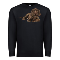 Black Sussex Spaniels llustrations Premium Sweatshirt - LillyAllenDesigns