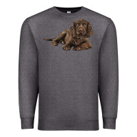 Charcoal Heather Sussex Spaniels llustrations Premium Sweatshirt - LillyAllenDesigns