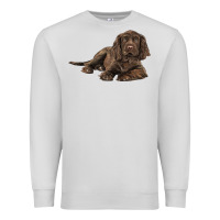 Dove Grey Sussex Spaniels llustrations Premium Sweatshirt - LillyAllenDesigns