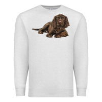 Oatmeal Heather Sussex Spaniels llustrations Premium Sweatshirt - LillyAllenDesigns