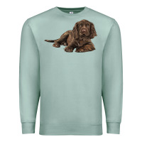 Seafoam Sussex Spaniels llustrations Premium Sweatshirt - LillyAllenDesigns
