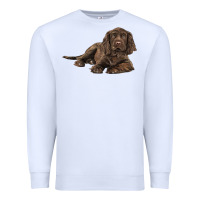 White Sussex Spaniels llustrations Premium Sweatshirt - LillyAllenDesigns