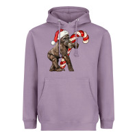 Lavender Christmas Candy Cane Baby Gorilla Heavyweight Hoodie - LillyAllenDesigns
