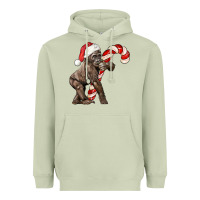 Matcha Christmas Candy Cane Baby Gorilla Heavyweight Hoodie - LillyAllenDesigns