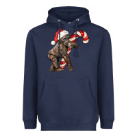 Navy Christmas Candy Cane Baby Gorilla Heavyweight Hoodie - LillyAllenDesigns