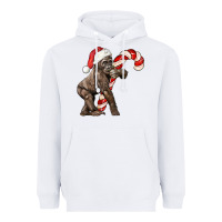 White Christmas Candy Cane Baby Gorilla Heavyweight Hoodie - LillyAllenDesigns