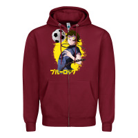 Burgundy blue lock meguru bachira 1 Zipper Hoodie - tuanDangUi