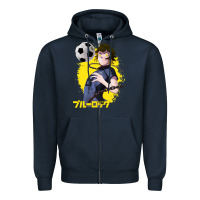 Navy blue lock meguru bachira 1 Zipper Hoodie - tuanDangUi