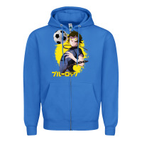 True Royal blue lock meguru bachira 1 Zipper Hoodie - tuanDangUi