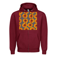 Burgundy african fabric seamless pattern Zipper Hoodie - BundleAndBundleShop