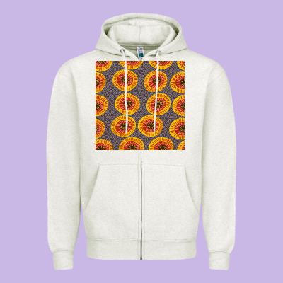 African Fabric Seamless Pattern Zipper Hoodie Designed By Bundleandbundleshop