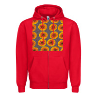 Red african fabric seamless pattern Zipper Hoodie - BundleAndBundleShop
