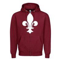 Burgundy vintage quebec hockey   retro nordiques fleur de lis Zipper Hoodie - tuanDangUi