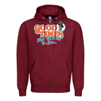 Burgundy good times ain't we lucky we got'em Zipper Hoodie - tuanDangUi