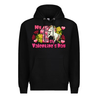 Black My first valentine's day unicorn Premium Hoodie - FaDigitalArtStudio
