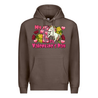 Coffee My first valentine's day unicorn Premium Hoodie - FaDigitalArtStudio