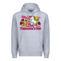 Heather Grey My first valentine's day unicorn Premium Hoodie - FaDigitalArtStudio