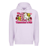Lilac My first valentine's day unicorn Premium Hoodie - FaDigitalArtStudio