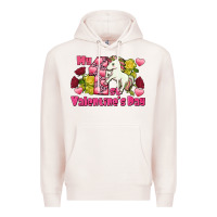Pale Pink My first valentine's day unicorn Premium Hoodie - FaDigitalArtStudio