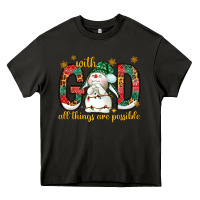Asphalt With God all things are possible with snowman Heavy Core Tee - NancyCooperArtShop