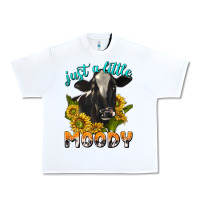 White Just a Little Moody Urban Heavy Tee - texasbilliewilder