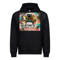 Black teacher messy bun tumbler Urban Hoodie - BarkalooDesign