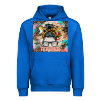 Cobalt teacher messy bun tumbler Urban Hoodie - BarkalooDesign